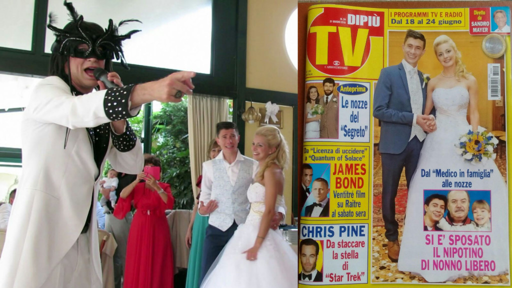 Max Pianta Sosia Renato Zero che canta al Matrimonio di Michael Cadeddu, ciccio di un medico in famiglia, nipote di Lino Banfi nonno Libero